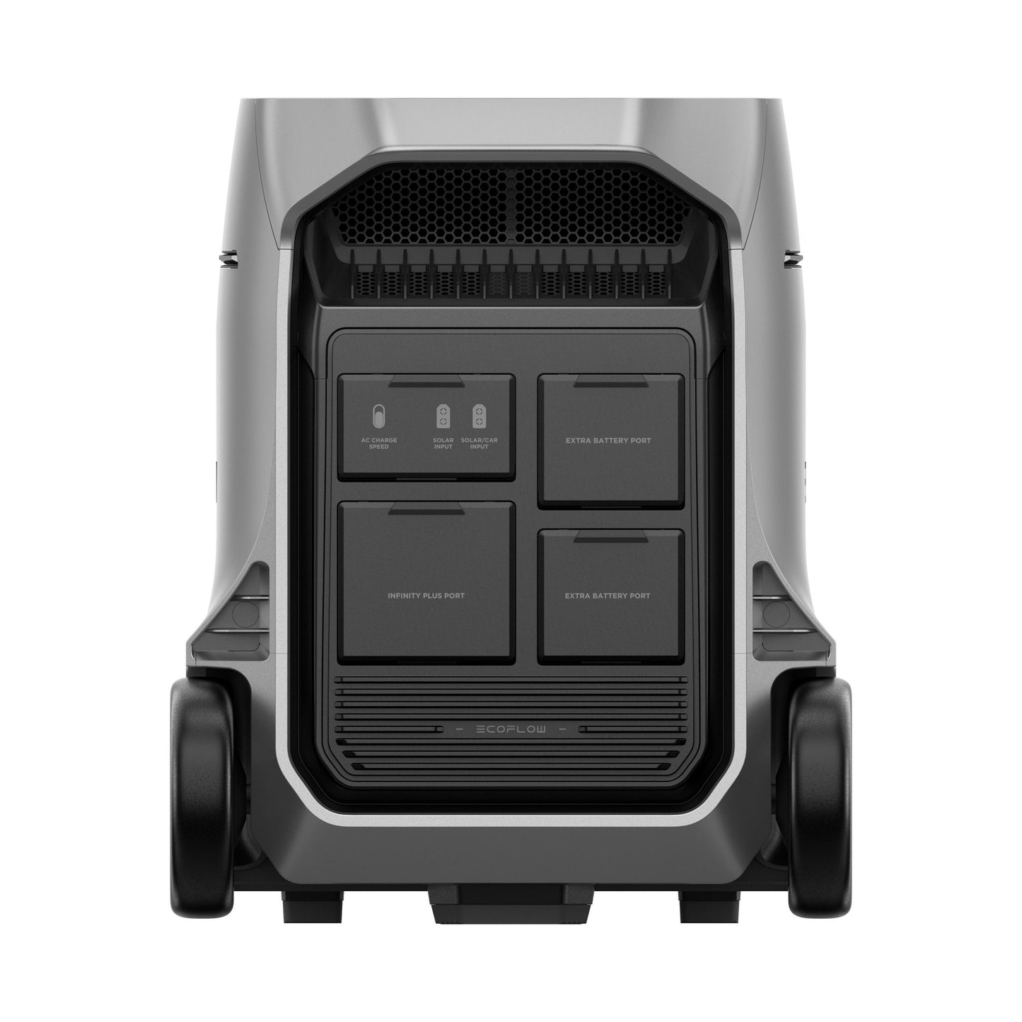 EcoFlow Delta Pro 3 rear view showcasing power module design.