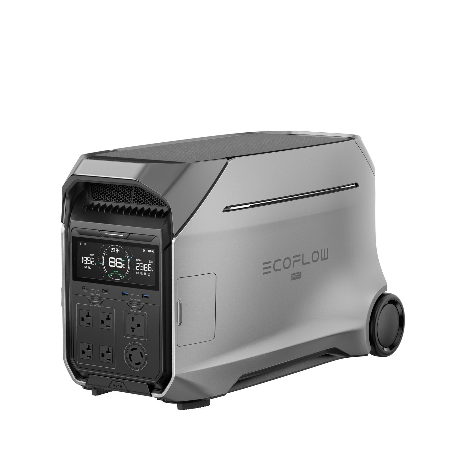 EcoFlow Delta Pro 3 top right view showcasing power module design.