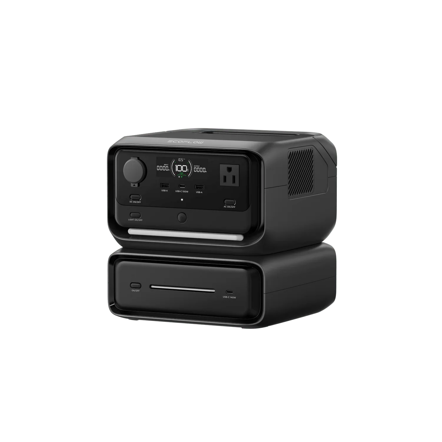 EcoFlow River 3 Max portable power station max stack angled view