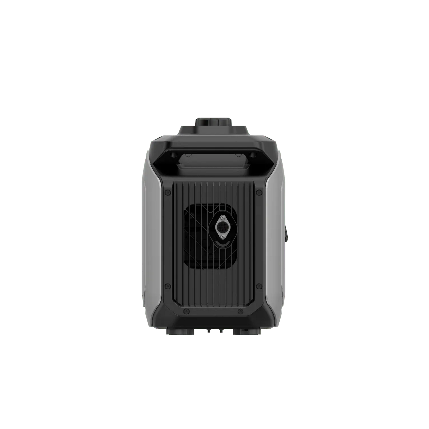 EcoFlow Smart Generator 3000 Dual Fuel rear view showing exhaust and cooling vent