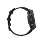 Side profile of Garmin fēnix 8 Pro 47mm with carbon gray titanium case and control buttons