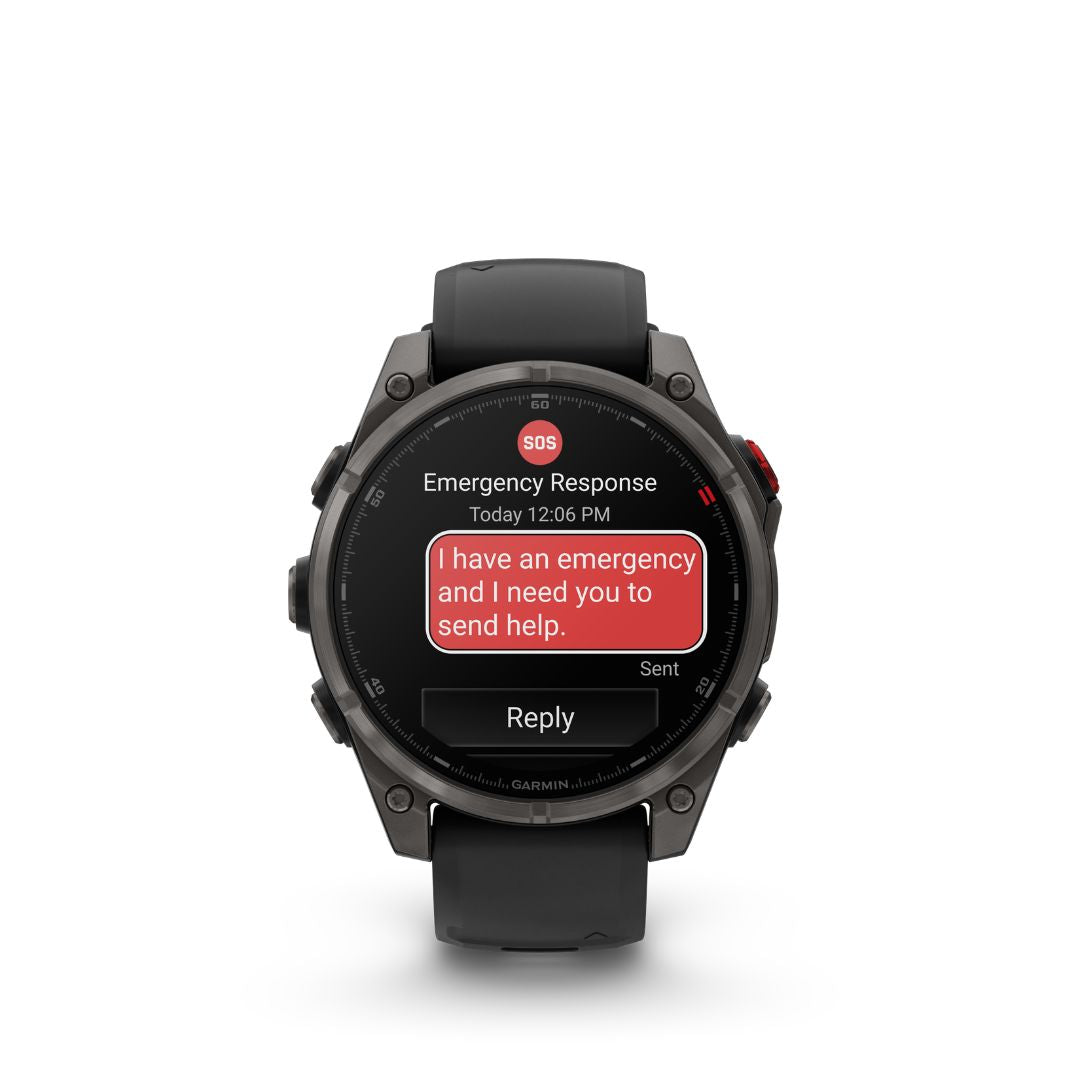 Garmin Fenix 8 Pro emergency SOS messaging feature sending help alert
