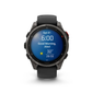 Garmin fēnix 8 Pro showing morning report with time and weather forecast on AMOLED screen