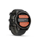Garmin Fenix 8 Pro angled view showing text message conversation on display