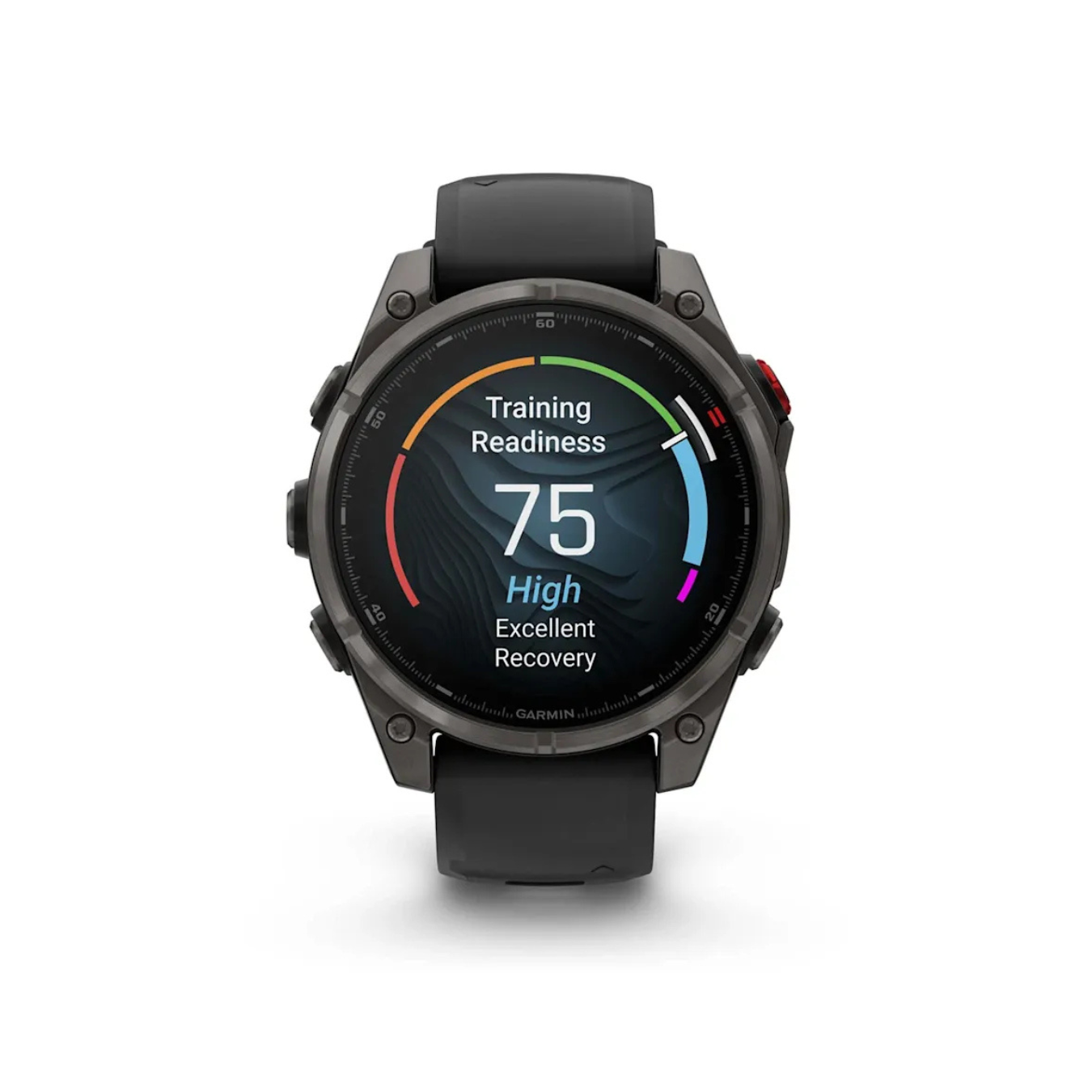 Garmin fēnix 8 Pro showing training readiness score and recovery metrics on AMOLED display