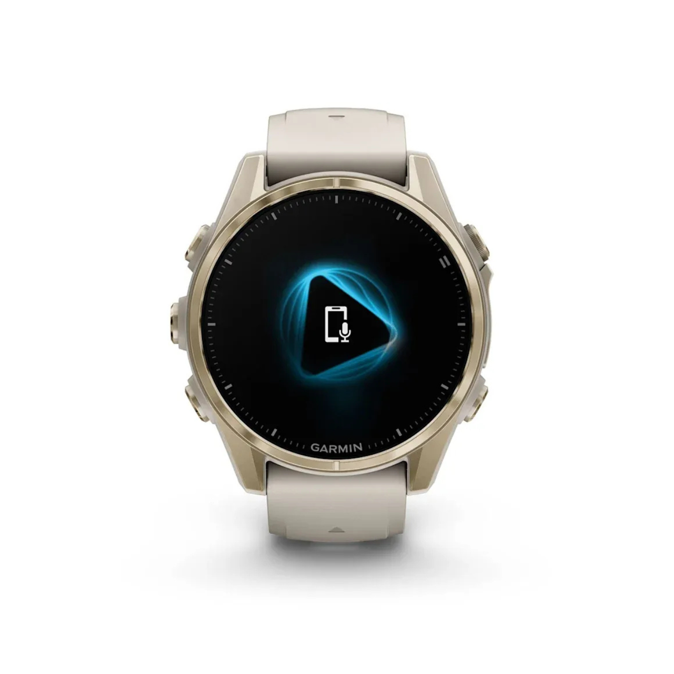 Garmin fēnix 8 smartwatch showing smart feature interface with voice or app control functionality