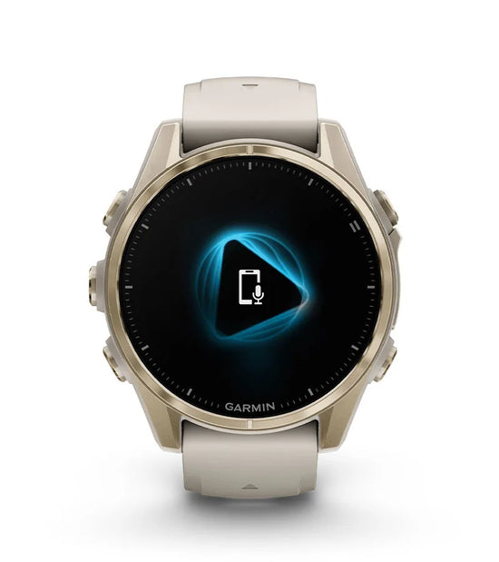 Garmin Fenix 8 smartwatch displaying voice control and smart assistant feature