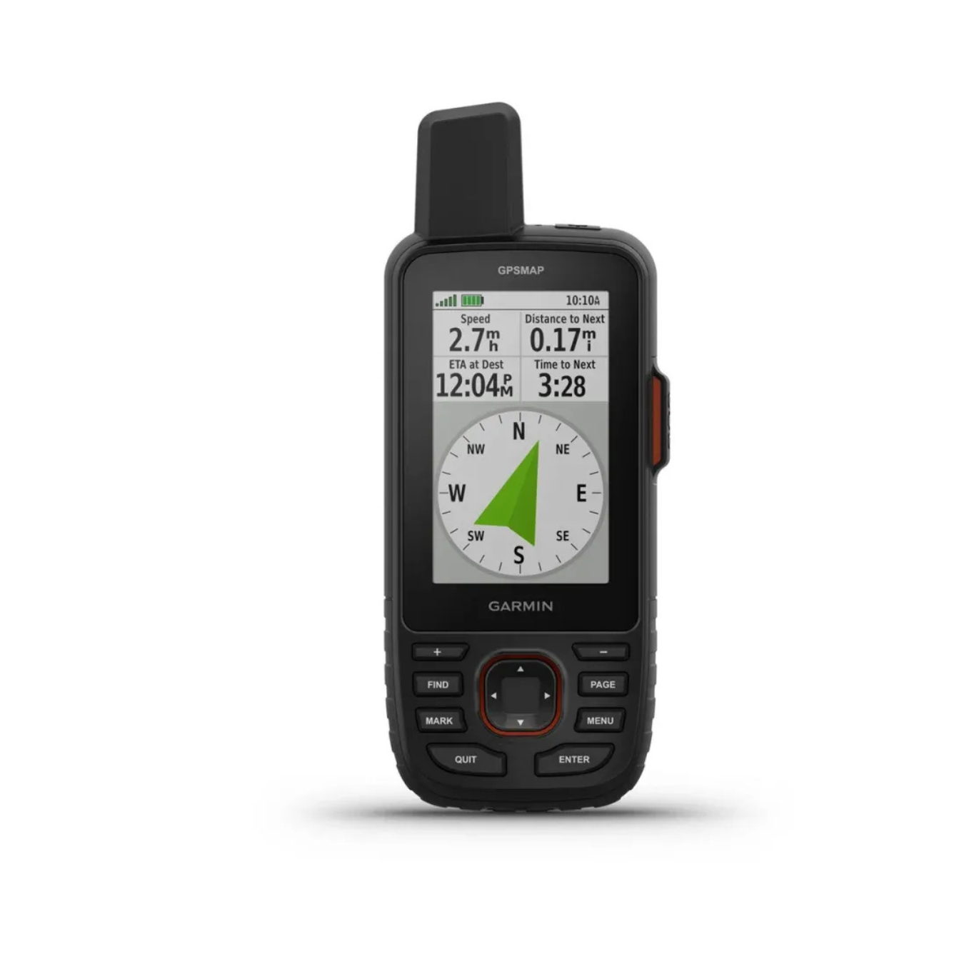 Garmin GPSMAP 67i showing digital compass and navigation direction interface