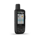Garmin GPSMAP 67i handheld GPS showing weather forecast and smart outdoor data screen