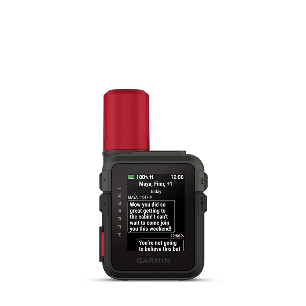 Garmin Mini 3 Plus communicator text messaging interface