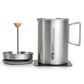 GSI Outdoors Glacier Javapress stainless coffee maker with plunger and filter components separated