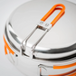 GSI Outdoors Glacier stainless 1 person mess kit packed compact with locking handles for backpacking