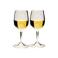 GSI nesting wine glass set with white wine filled lightweight camping stemware front view