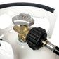 Ignik Adapter Hose connected to propane tank valve for camping stove use