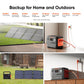 Jackery 1500 V2 charging with solar panels and wall outlet demonstrating multiple charging methods
