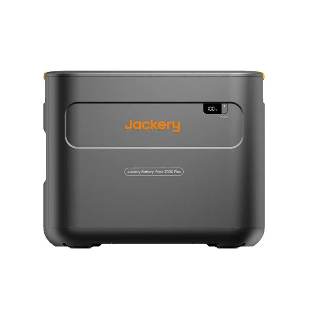 Front view of Jackery Battery Pack 5000 Plus with power indicator display.