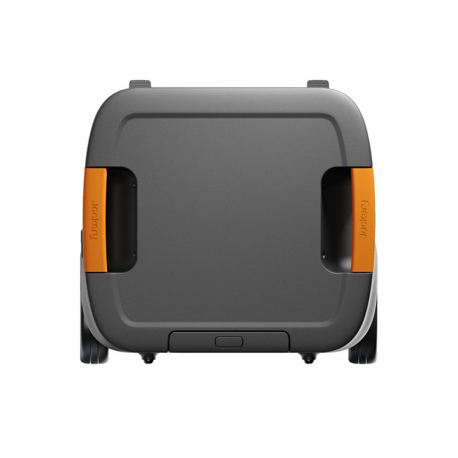 Top view of Jackery Explorer 5000 Plus highlighting wheel design and handle placement