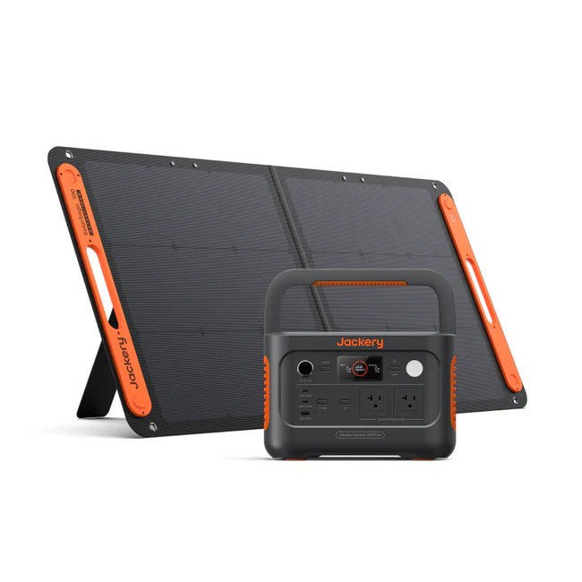 Jackery Explorer 600 Plus paired with SolarSaga solar panel for fast portable charging.