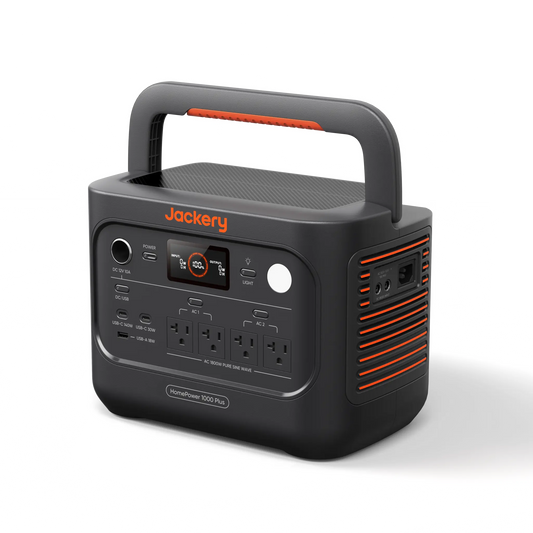 Jackery HomePower 1000 Plus rear AC input port and top charging pad