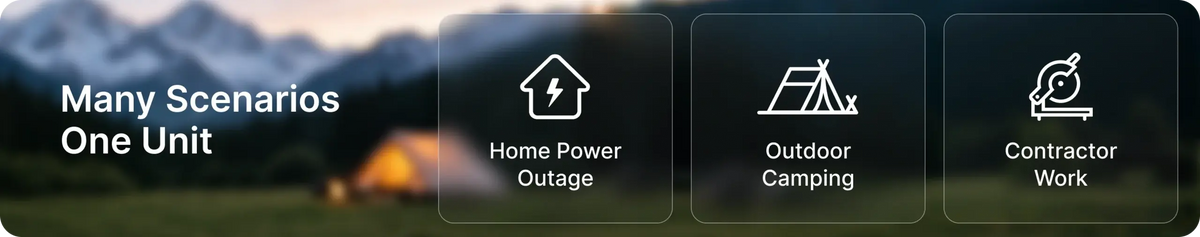 Jackery HomePower 1000 Plus v2 use cases: home power outages, outdoor camping and contractor work