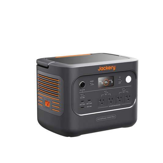 Jackery HomePower 2000 Plus side view with DC expansion port