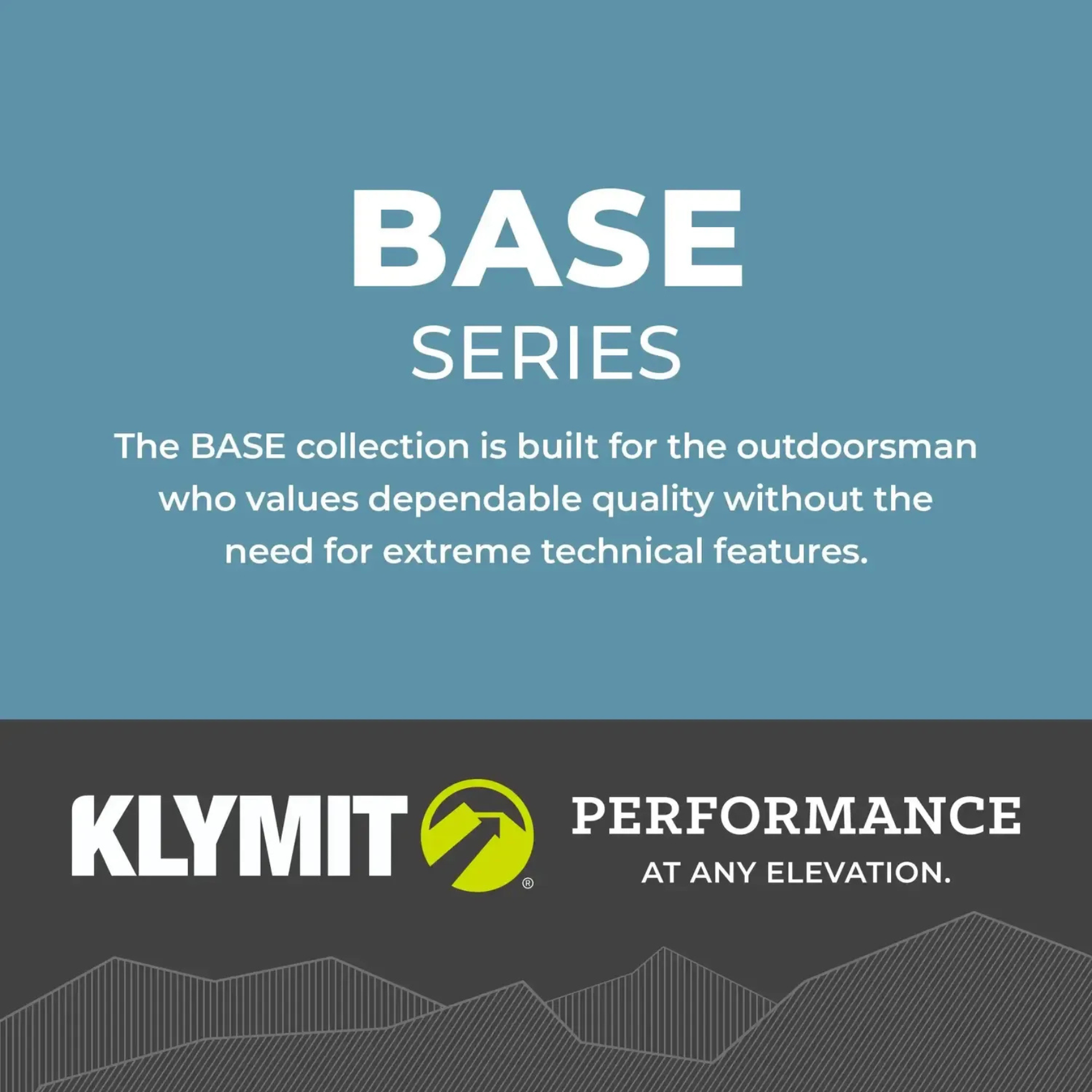 Klymit Base Series sleeping pad collection graphic highlighting durability and performance