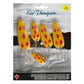 Len Thompson Original 5-of-Diamonds Kit with 5 yellow spoon fishing lures with red diamond pattern