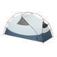 MSR Hubba Hubba HD 1-Person Backpacking Tent pitched at an angle showing full freestanding tent body with red DAC poles and single door entry on white background