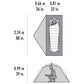 MSR Hubba Hubba HD 1-Person Tent floor plan diagram showing single-person interior dimensions, vestibule layout, peak height and sleeping pad configuration
