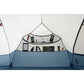 MSR Hubba Hubba HD 2 tent interior end pocket and hanging organizer loaded with phone, e-reader, snacks, lantern, map book, and camp essentials