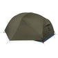 MSR Hubba Hubba HD 2-Person Backpacking Tent with olive green rainfly fully closed, showcasing waterproof 20D ripstop nylon construction and freestanding dome design