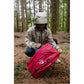 MSR Hubba Hubba HD 3-Person tent being pitched at forested backcountry campsite on rainy Vancouver Island showing easy symmetrical setup design