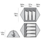 Diagram showing dimensions of the Hubba HD 3 tent and height. 