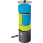 MSR Trail Lite Duo Cook Set exploded view showing how two insulated mugs and strainer lid nest compactly inside the 2L anodized aluminum pot for ultralight backpacking storage