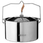 Primus stainless steel camping pot with bail handle on white background