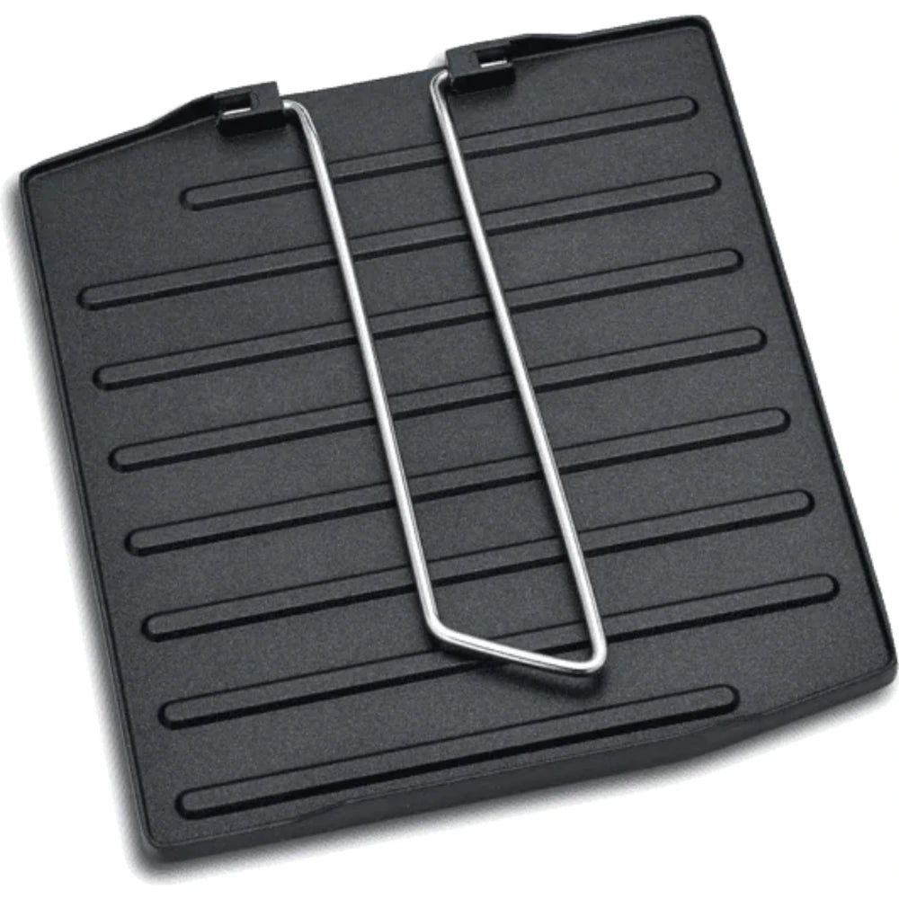 Primus griddle plate back view with folding handle for compact camping cookware