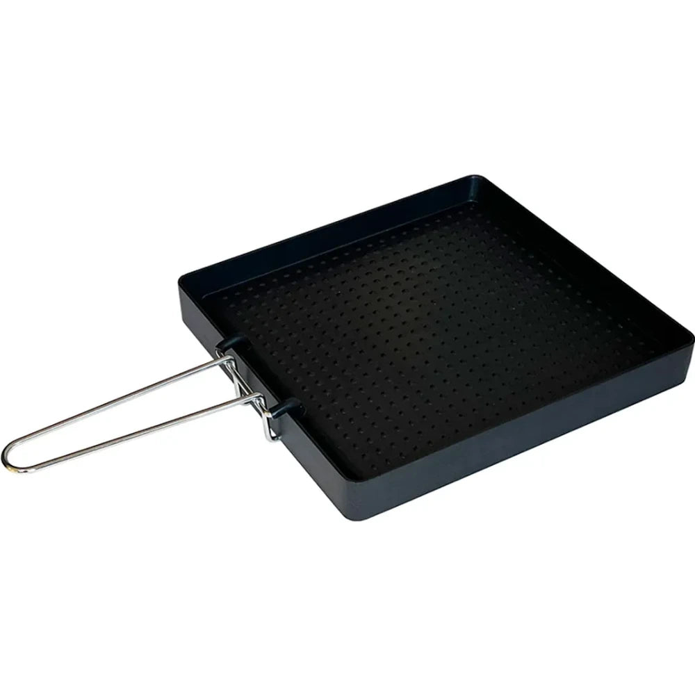Primus grill plate portable camping grill plate with perforated cooking surface and folding handle
