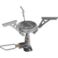 Primus Micron III Piezo Ultralight Backpacking Stove with pot supports deployed on white background