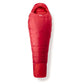 Rab Expedition 1000 down sleeping bag in red, mummy-shaped extreme cold weather sleeping bag with hood, front view