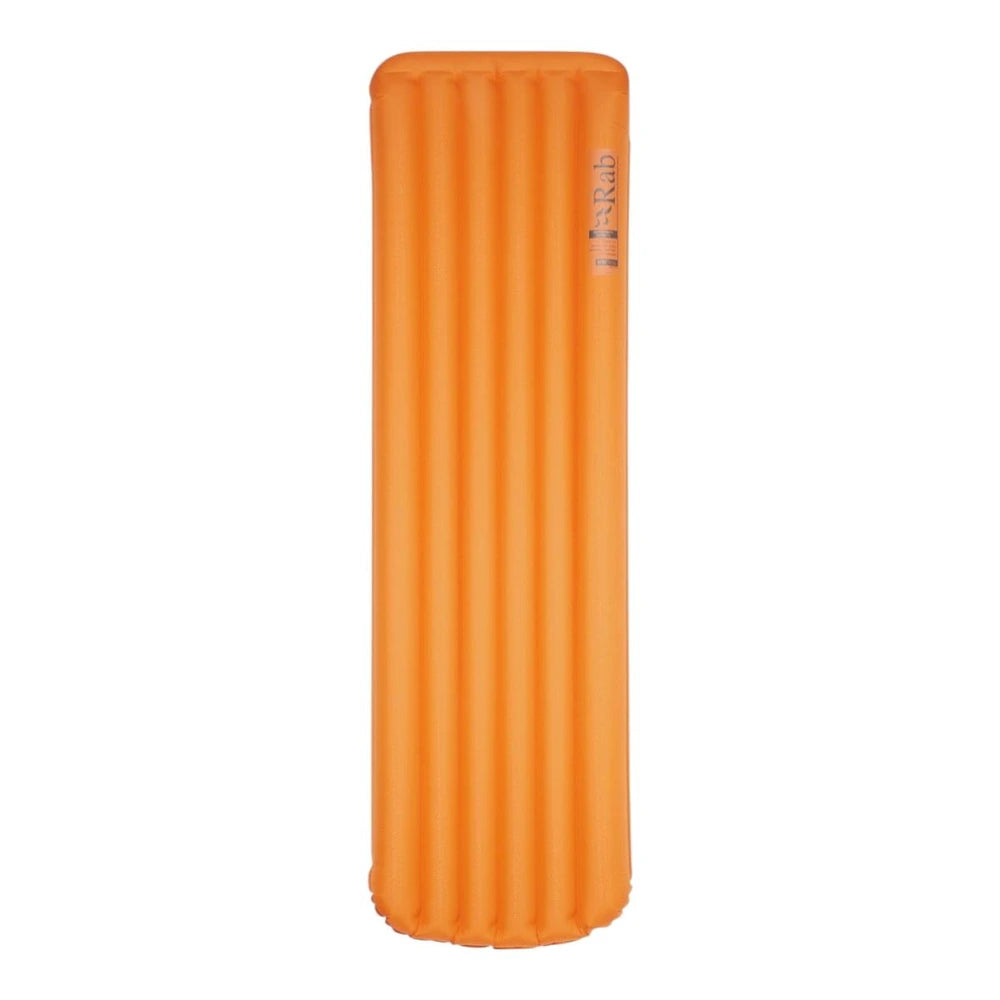 Rab Hypersphere Ultra 7.5 inflatable sleeping mat in orange laid flat showing air chambers