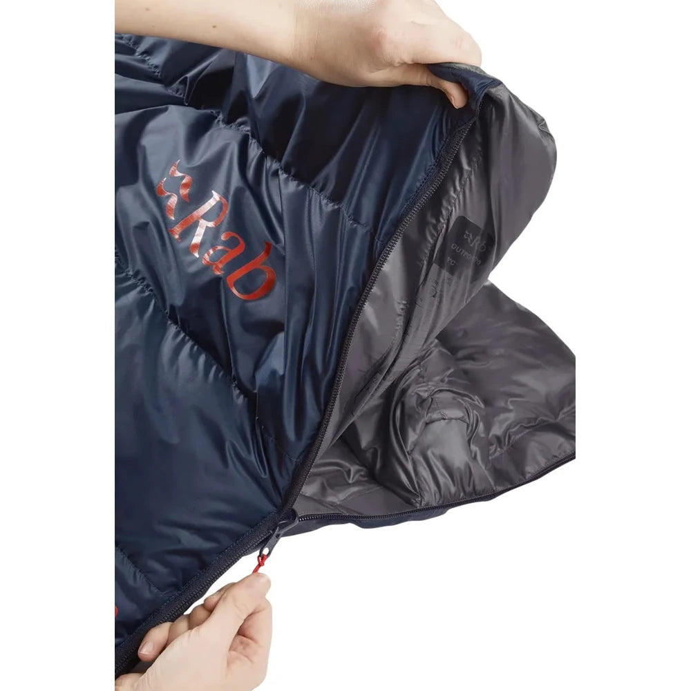 Rab Outpost 500 sleeping bag zipper opening detail