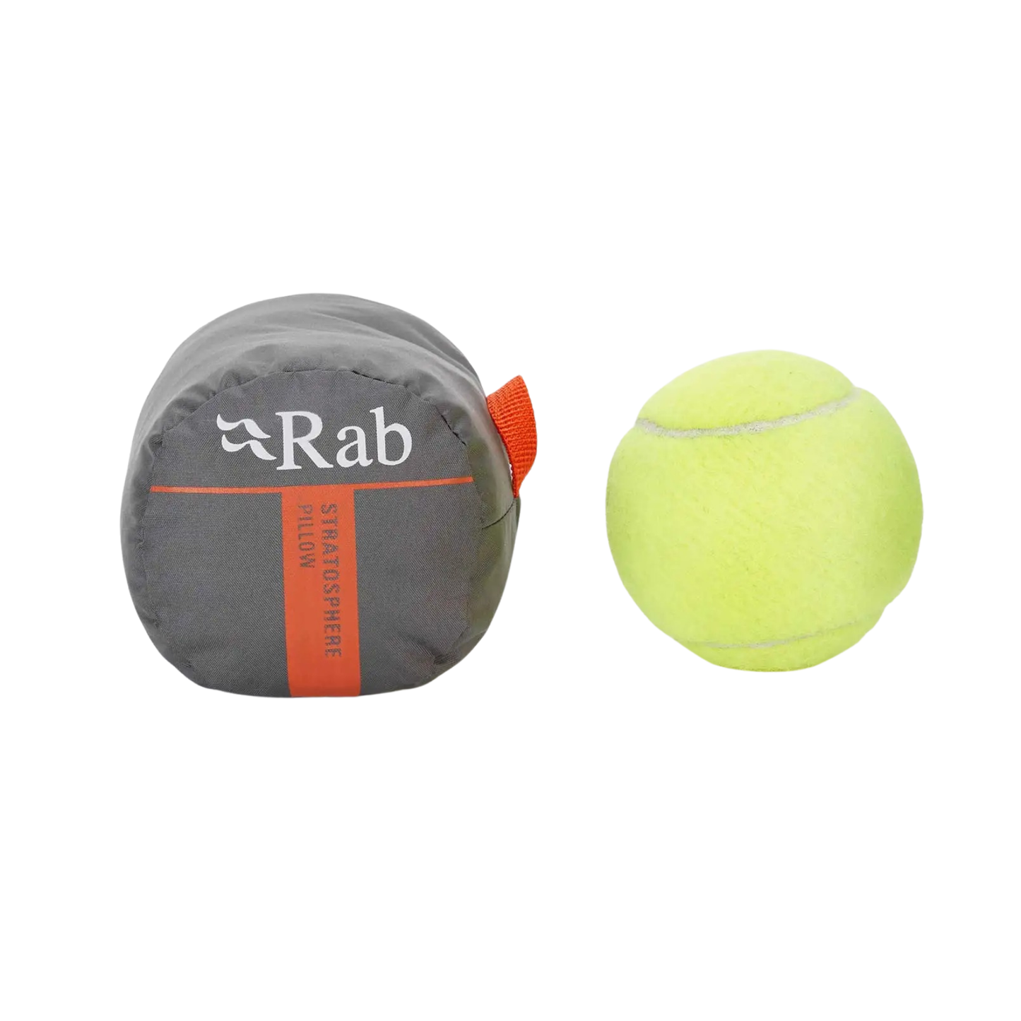 Rab Stratosphere inflatable pillow packed in stuff sack showing compact ultralight design