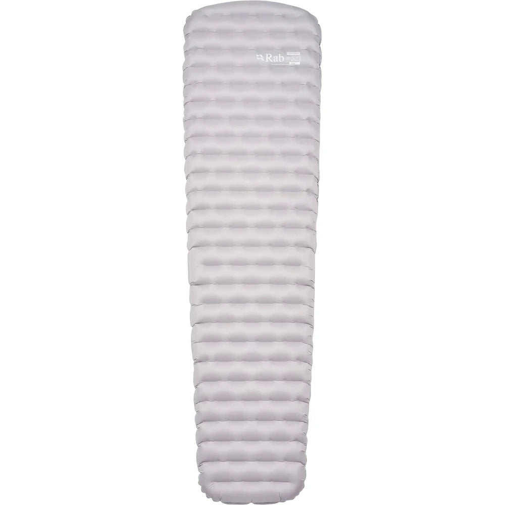 Rab Ultrasphere 5 sleeping mat laid flat showing full tapered shape and air baffles
