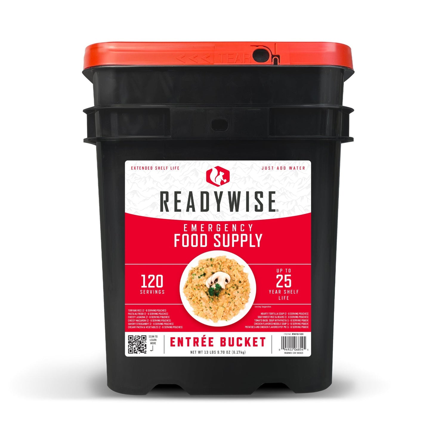 ReadyWise 120 Serving Entrée Only Grab and Go Bucket