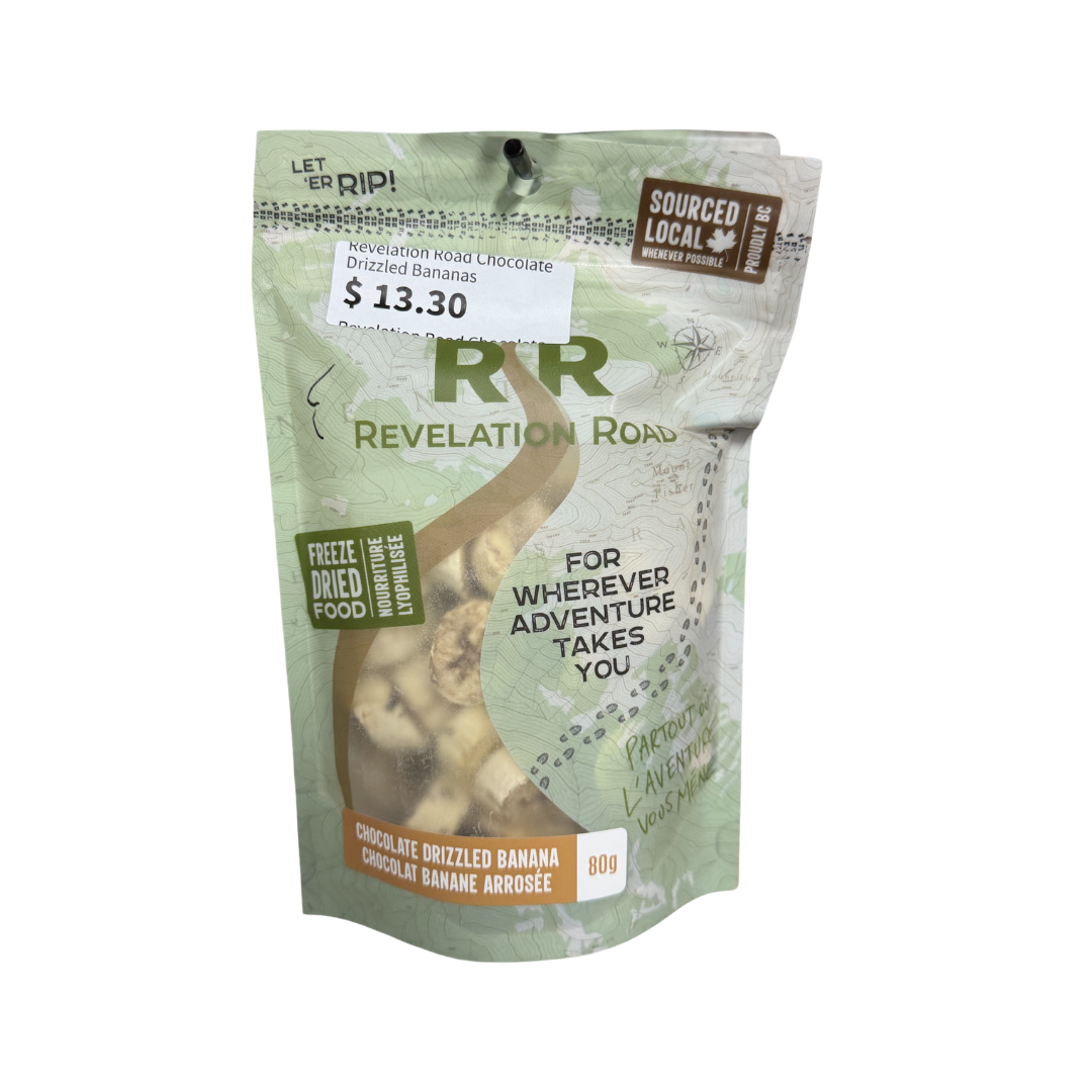 Revelation Road chocolate drizzled banana freeze dried fruit front package view