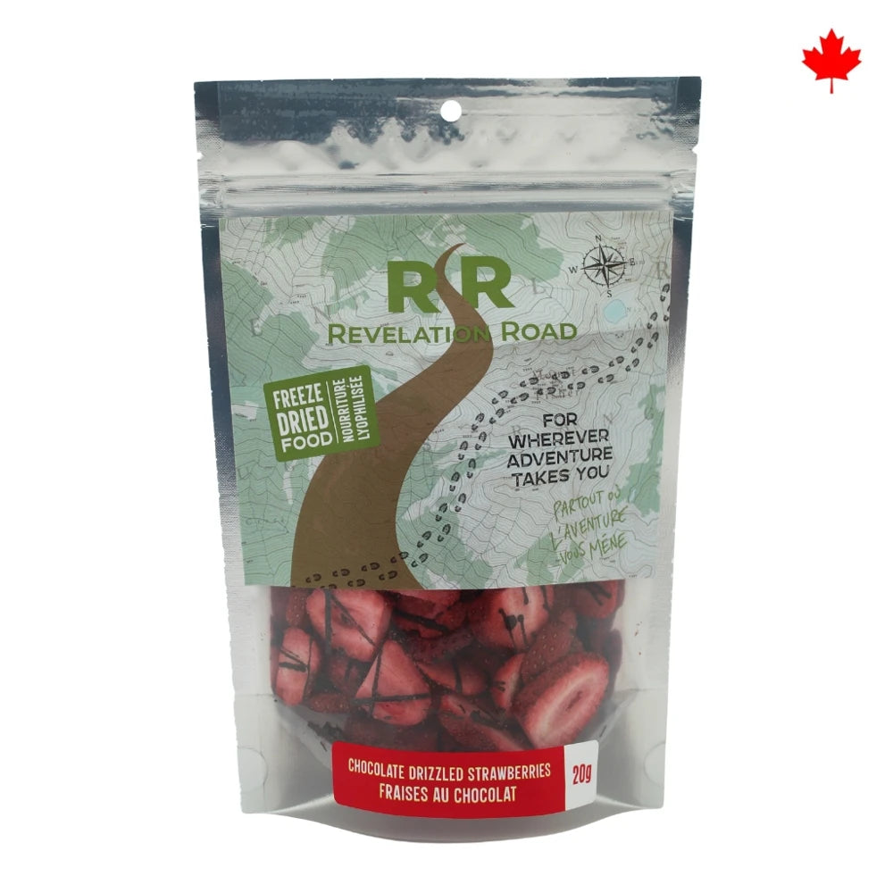 Revelation Road Chocolate Drizzled Strawberries – 20g Freeze-Dried Snack