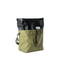 RUX 30L Waterproof Tote in green with black rolltop insert open