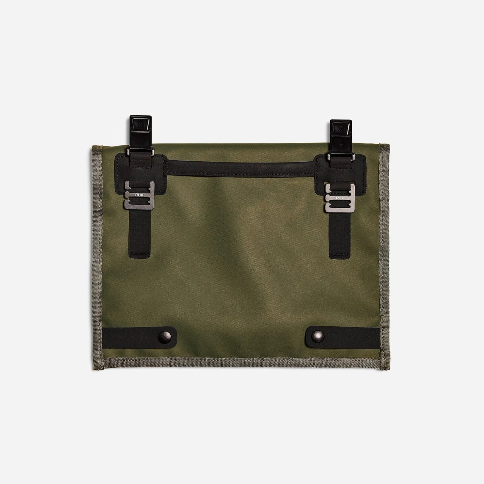 Back view of Rux 3L Pocket showing mounting straps and attachment hardware.