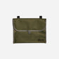 Rux 3L Pocket closed front view in olive green with flap and snap closure.