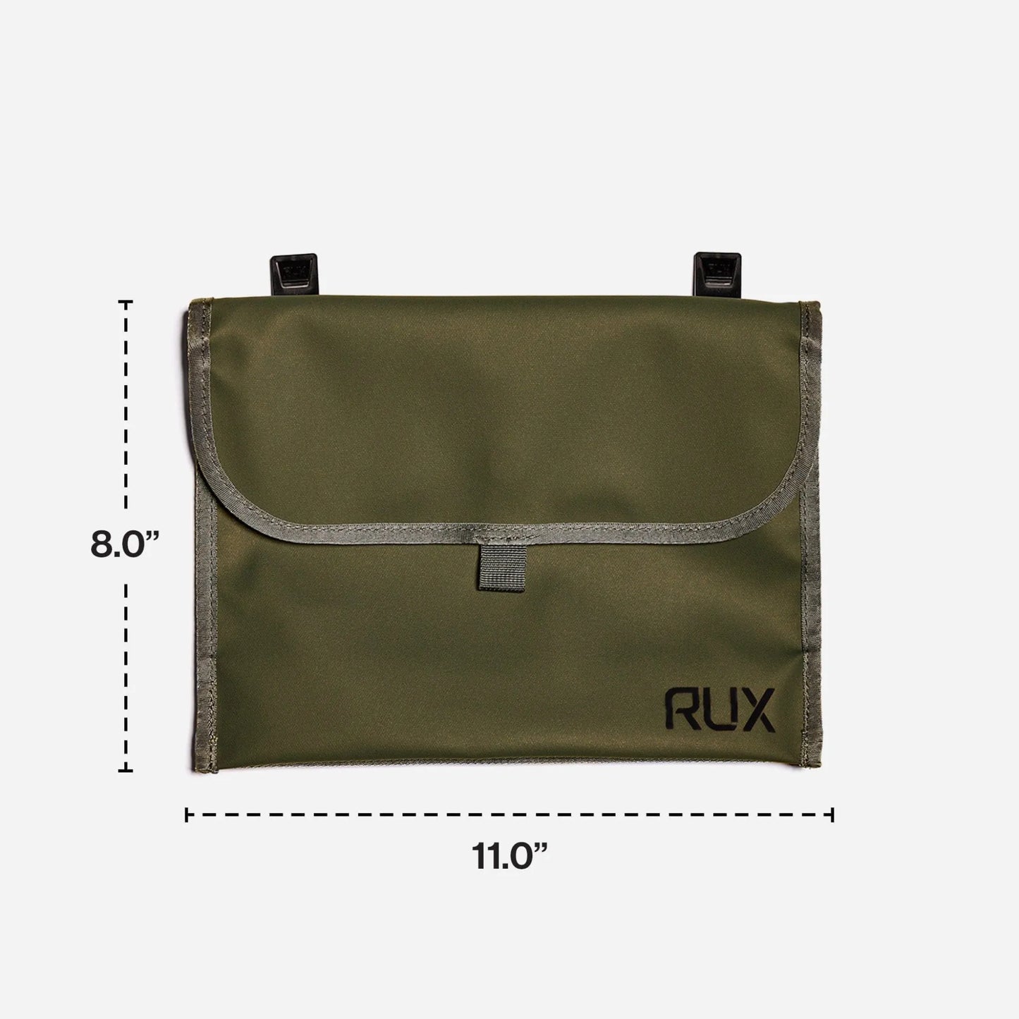 Rux 3L Pocket dimensions diagram showing 11 inch width and 8 inch height.